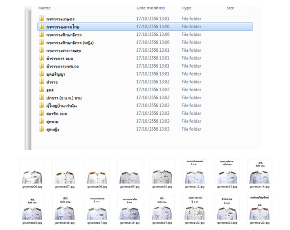 รวม ไฟล์ PSD เสื้อสูท-ชุดราชการกระทรวงต่าง-ชุดปริญญา
