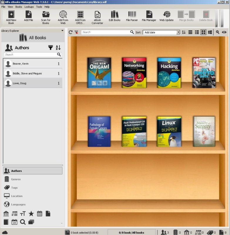 4546 Alfa eBooks Manager 7.3.0.1 เก็บ Ebook ในเครื่องแบบ GUI