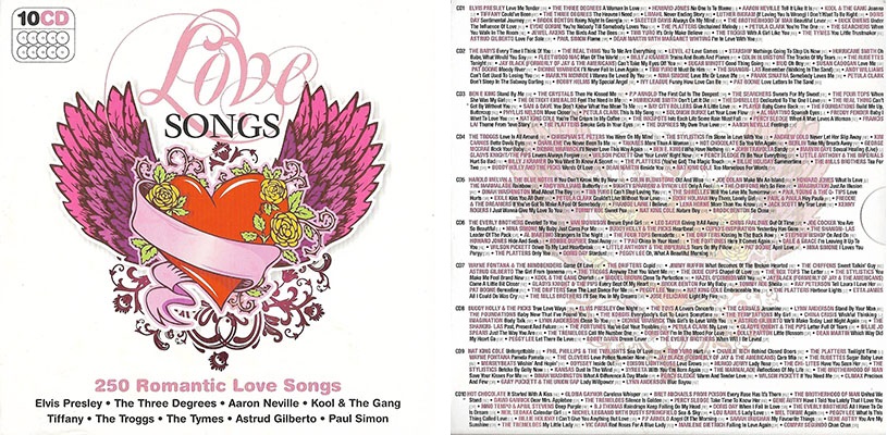 5256 Mp3 Love Songs 250 Ronantic Love Songs 2009 320kbps 10 IN 2DVD