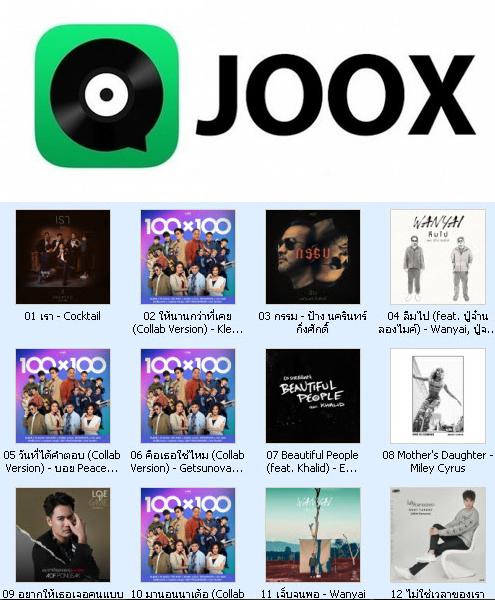 5336 JOOX Top 100 Chart ไทย-สากล  22 ก.ค. 62