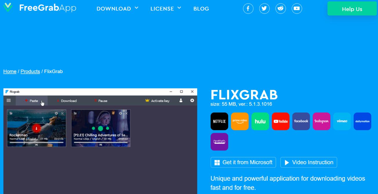 6338 FlixGrab v.5.1.3.1016 Premium + Activator ดาวโหลดวีดีโอจากNetflix, Amazon Prime, Youtube